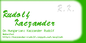 rudolf kaczander business card